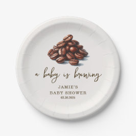 Prato De Papel Um bebê está criando Chá de fraldas