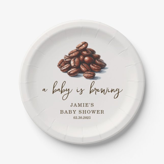 Prato De Papel Um bebê está criando Chá de fraldas (Frente)