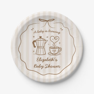 Prato De Papel Um Bebê Está Fazendo Café
