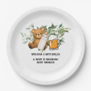 Prato De Papel Um bebê está fazendo chá de fraldas