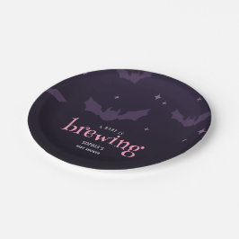 Prato De Papel Um Bebê Está Fazendo Chá de fraldas Estranho