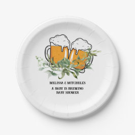 Prato De Papel Um bebê está fazendo sobremesa de chá de fraldas