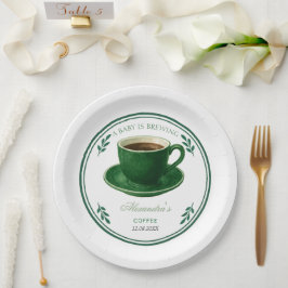 Prato De Papel Um Bebê Está Preparando Xícara de Café Chá de Bebê