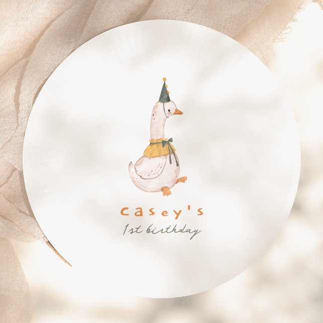 Prato De Papel Um Bobo de Festa de primeiro aniversario (Criador carregado)