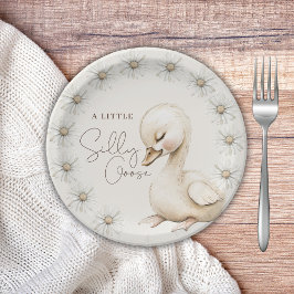 Prato De Papel Um Bobo Goose Neutra do Chá de fraldas Boho