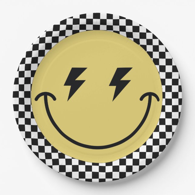 Prato De Papel Um Cara Feliz | primeiro aniversario Para Crianças (Frente)