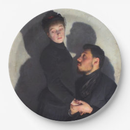 Prato De Papel Um Casal com Sombras Transpostas (por Emile Friant
