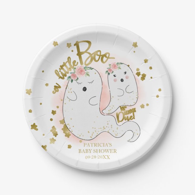 Prato De Papel Um Chá de fraldas de Garota Bonita de Halloween (Frente)