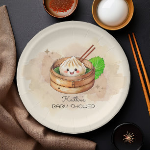 Prato De Papel Um Chá de fraldas De Tema Kwai Doce
