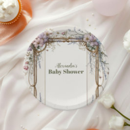 Prato De Papel Um Chá de fraldas I para uma garota de flor selvag