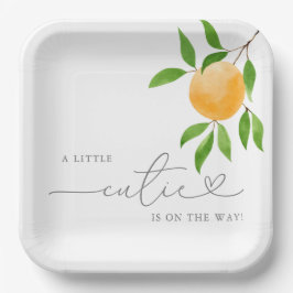 Prato De Papel Um Chá de fraldas Moderno Pouco Cutie