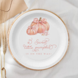 Prato De Papel Um Chá de fraldas Rosa Pumpkin Doce
