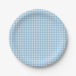 Prato De Papel Um coelhinho azul de Gingham