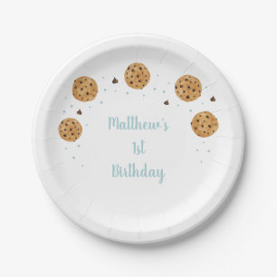 Prato De Papel Um Doce Cookie Primeiro Aniversário