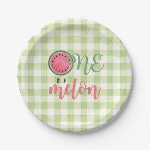Prato De Papel Um em Melon Watermelon Primeiro Aniversário