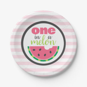 Prato De Papel Um em um primeiro aniversario Melon Watermelon Bab