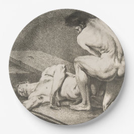 Prato De Papel Um homem levanta as pernas de outro homem