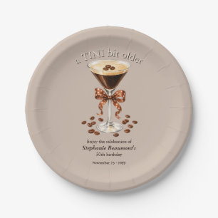 Prato De Papel Um Martini Espresso Um Pouco Mais Velho Castanho A
