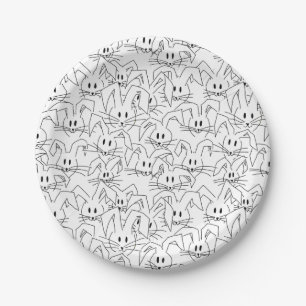 Prato De Papel Um monte de Bunnies em branco - padrão perfeito.