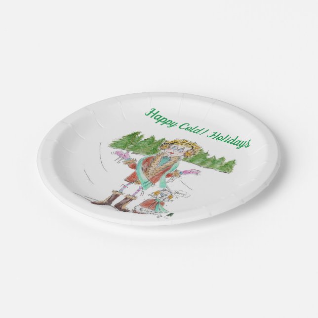 Prato De Papel Um Natal Em Minnesota Frio para Bebês e Bolhas (Inclinado)