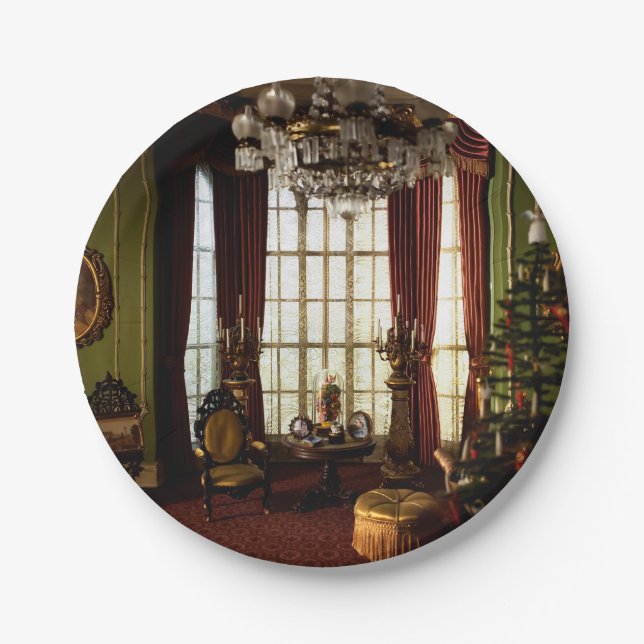 Prato De Papel Um Natal Vitoriano - Placa de Papel (Frente)