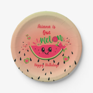 Prato De Papel Um no primeiro aniversário da Melon Watermelon Gir