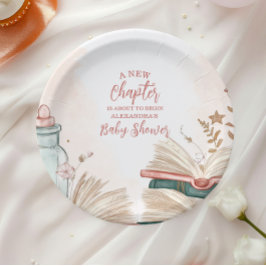 Prato De Papel Um novo Chá de fraldas de Storybook de capítulo