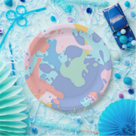 Prato De Papel Um padrão confuso de manchas de tinta