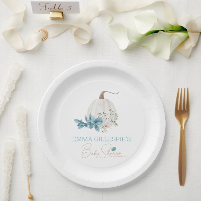 Prato De Papel Um Pequeno Chá de fraldas De Abóbora (Casamento)