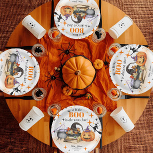 Prato De Papel um pequeno chá de fraldas de chá de bebê