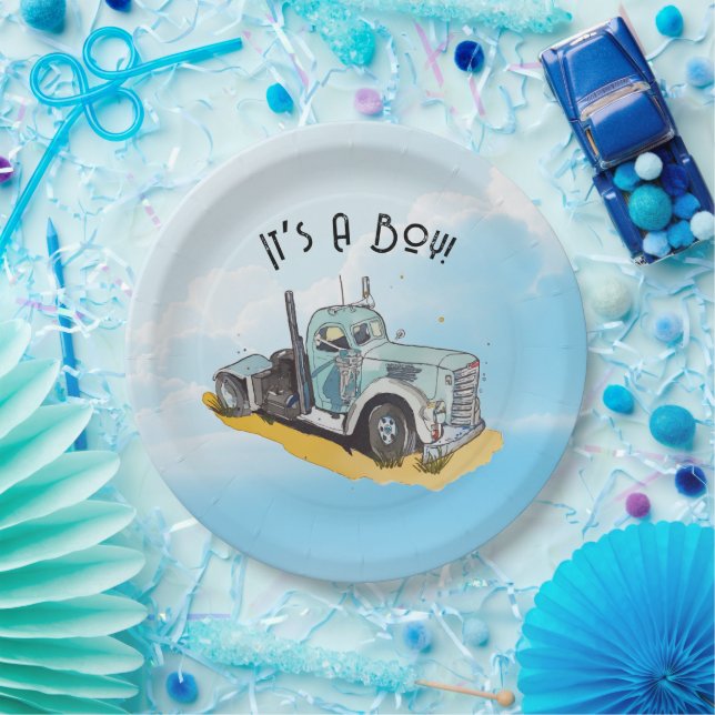 Prato De Papel Um Pequeno Motorista Está A Caminho (Festa)