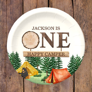 Prato De Papel UM primeiro aniversario de Camper Feliz