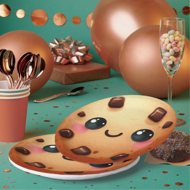 Prato De Papel Um primeiro aniversario de cookies Legal (Múltiplo)