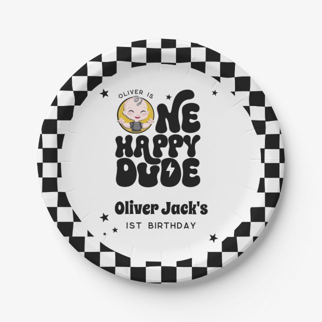 Prato De Papel Um primeiro aniversario Feliz (Frente)