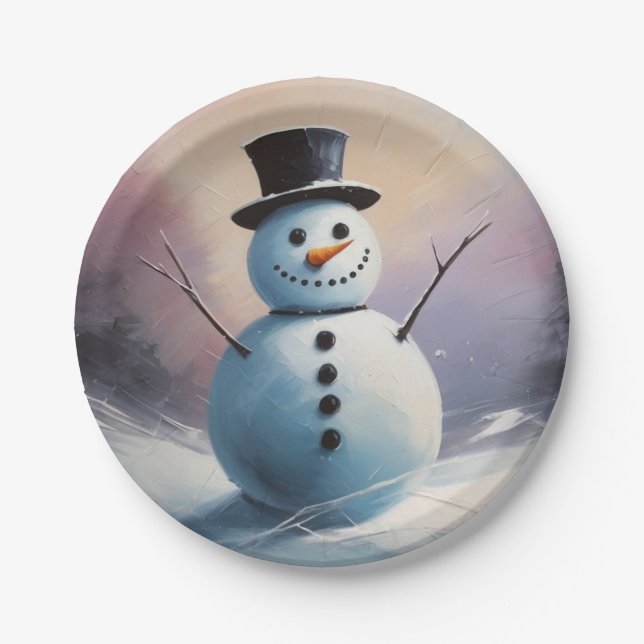 Prato De Papel Um Sonho de Neve (Frente)