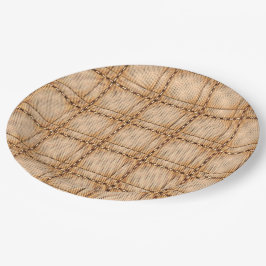 Prato De Papel Um tartano de xadrez irregulares acastanhado