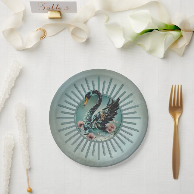 Prato De Papel Um toque de fantasia e elegância, o cisne do sonho (Casamento)