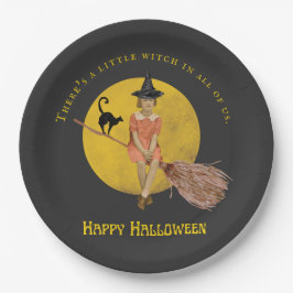 Prato De Papel Uma Bruxa Pequena Em Todos Nós Halloween