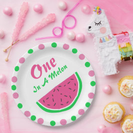 Prato De Papel Uma Em Uma Placa De Papel De primeiro aniversario 