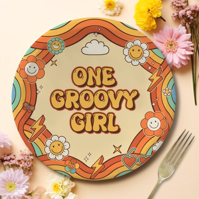 Prato De Papel Uma Festa de primeiro aniversario do Arco-Íris Ret (Criador carregado)