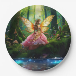 Prato De Papel Uma floresta de fadas mágicas