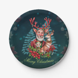 Prato De Papel Uma ilustração brilhante de Natal.