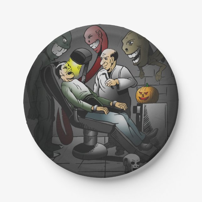 Prato De Papel Uma noite de Halloween no dentista (Frente)