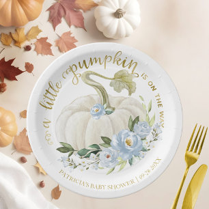 Prato De Papel Uma Pequena Abóbora Está A Caminho Do Chá de fr