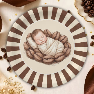 Prato De Papel Uma Pequena Semente Está Preparando Chá de Bebê de