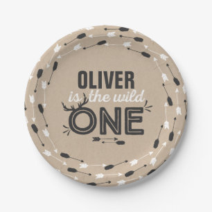 Prato De Papel Uma placa de papel selvagem 7" Kraft rústico o