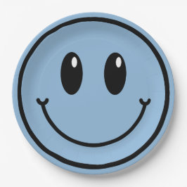 Prato De Papel Uma Placa de primeiro aniversario de Cara Feliz