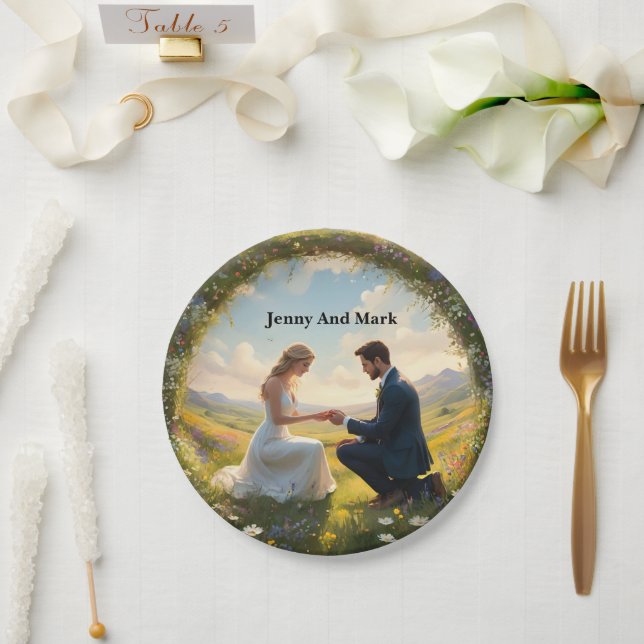 Prato De Papel Uma Promessa para Sempre: O Noivado (Casamento)