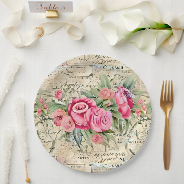 Prato De Papel Uma Série de Design de Efêmeras Francesas 26 (Casamento)