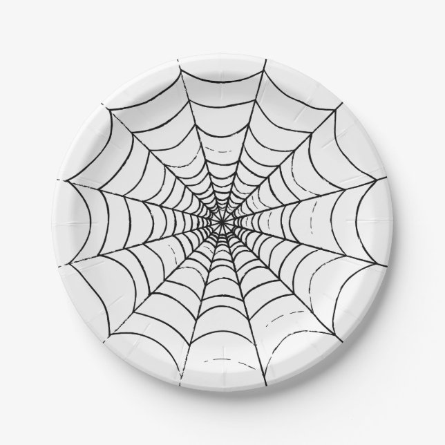 Prato De Papel Uma Web de aranha simples (Frente)